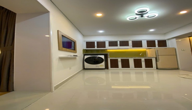 Cho thuê căn hộ Tập thể tầng 1 Tân Mai mới kính koong 60m2, 2 ngủ, 1 khách, 9 Triệu, Full đồ